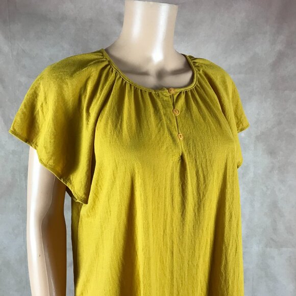 VISION USA Flutter Sleeve Golden Yellow Soft Top Size SMALL - Picture 6 of 6